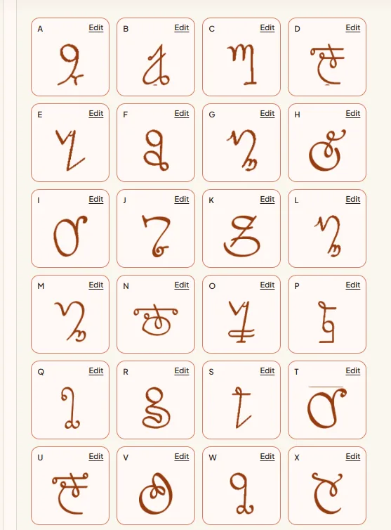 got lost in typography videos void and added some instructions and limitations to glyphs generator screenshot