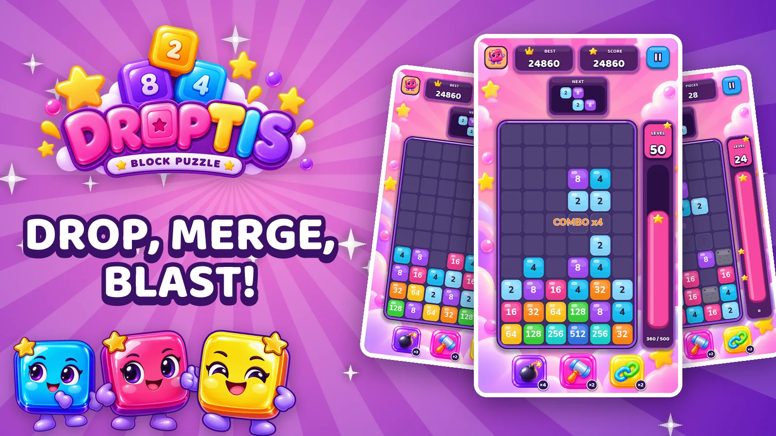 I just launched my mobile puzzle game, Droptis, on both iOS and Android! screenshot