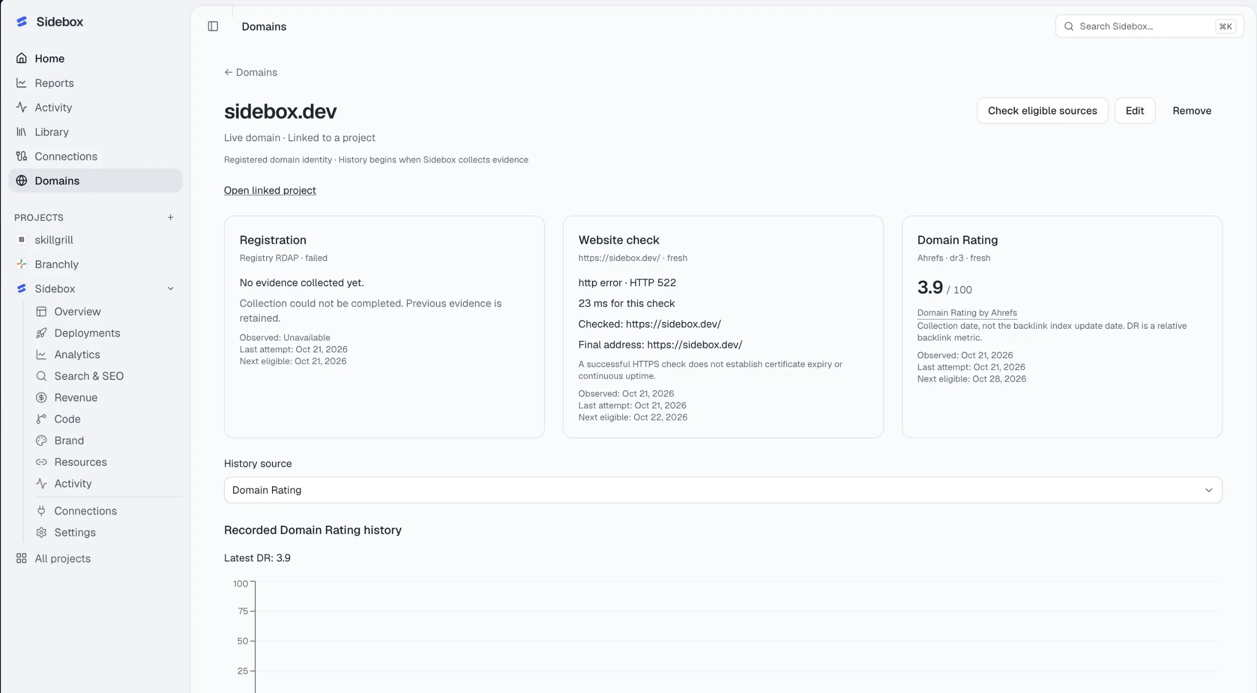 New in Sidebox: Domains 🌐 screenshot