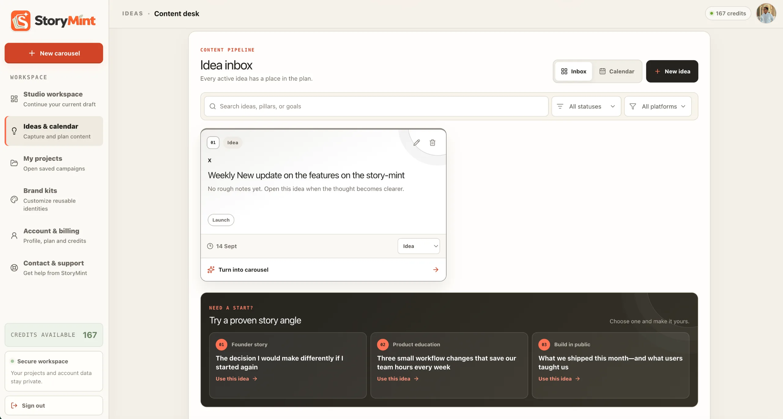 StoryMint isn't just a carousel generator anymore. screenshot