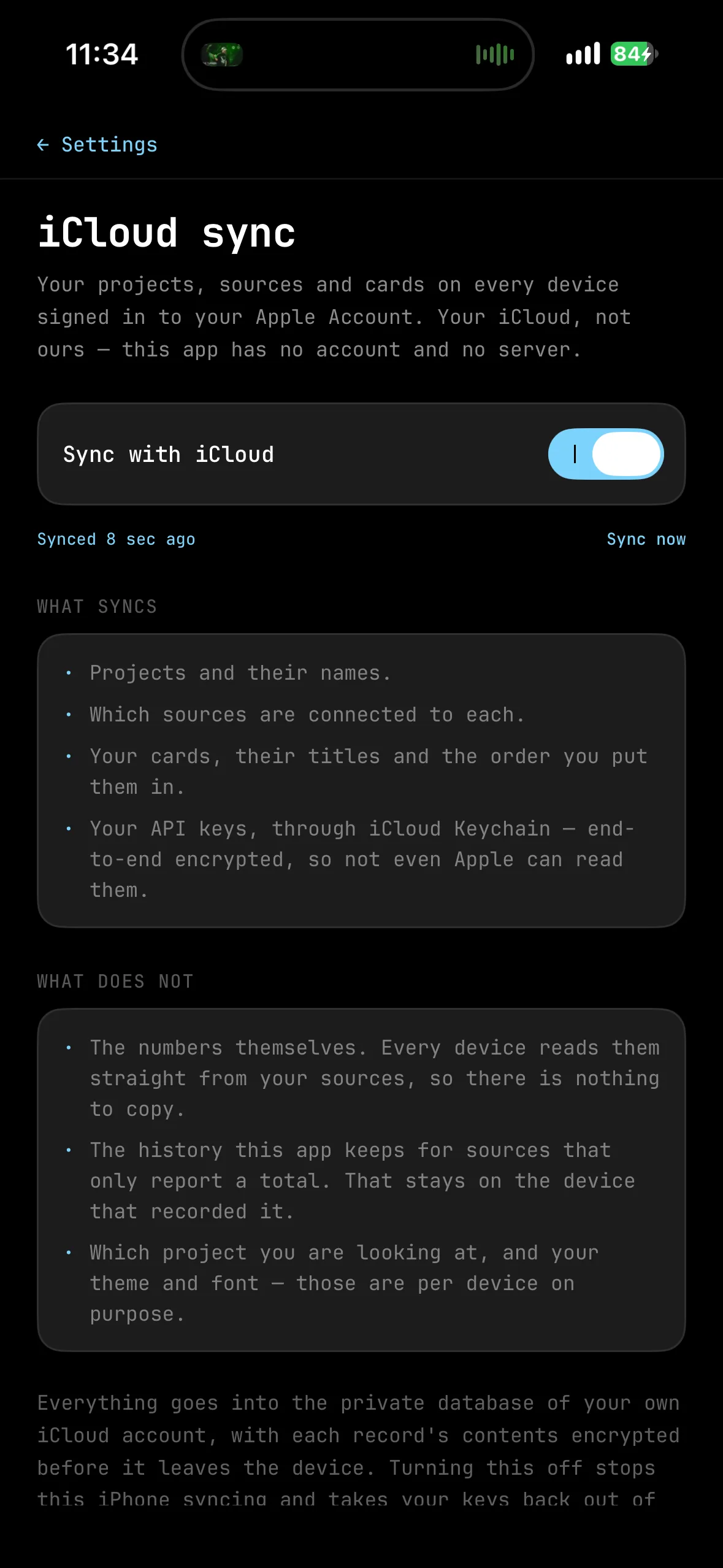 Finally got to the part where i can sync my data with… screenshot