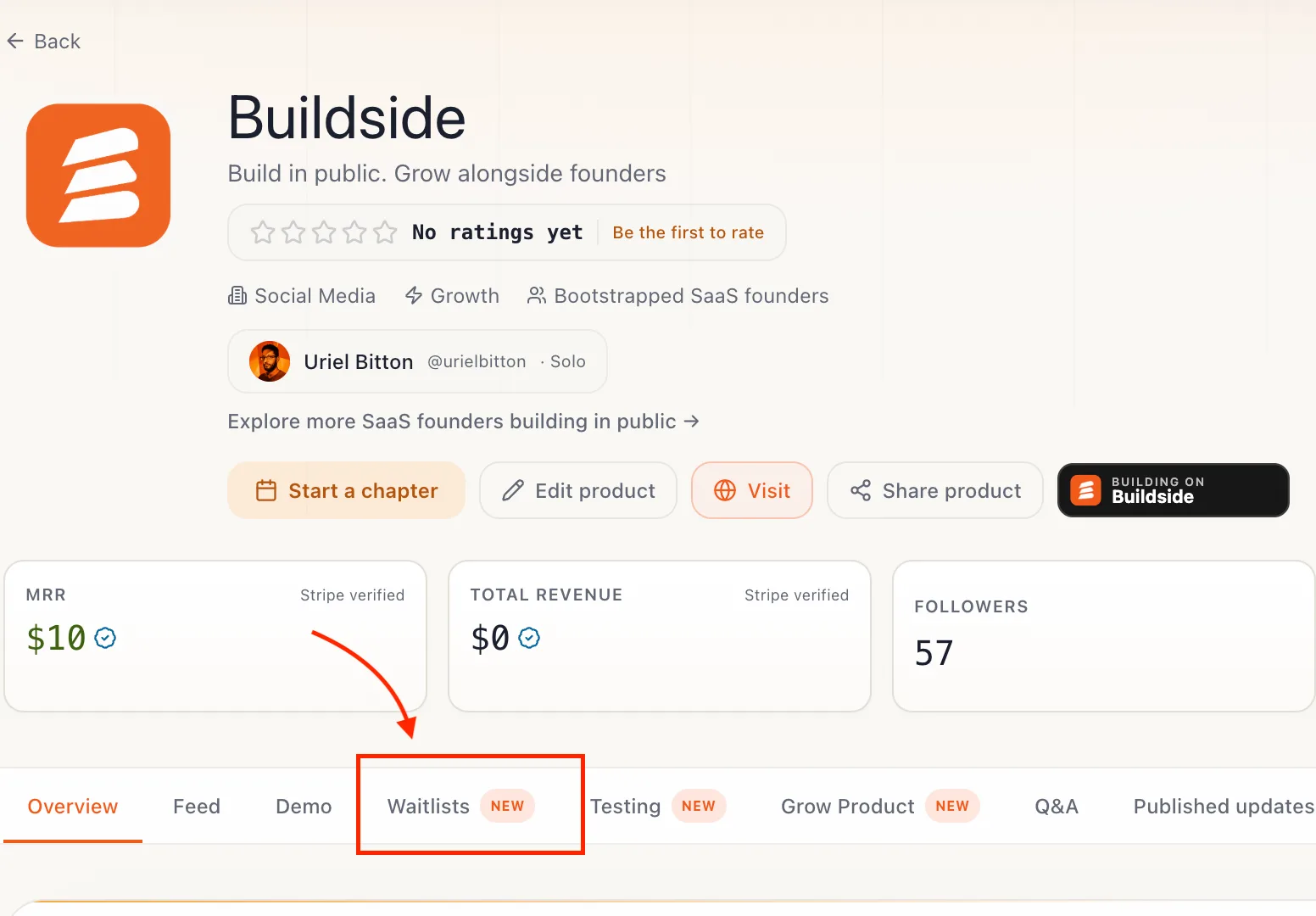 @Amy Barthelemy pointed out the waitlists feature was hard to find. screenshot