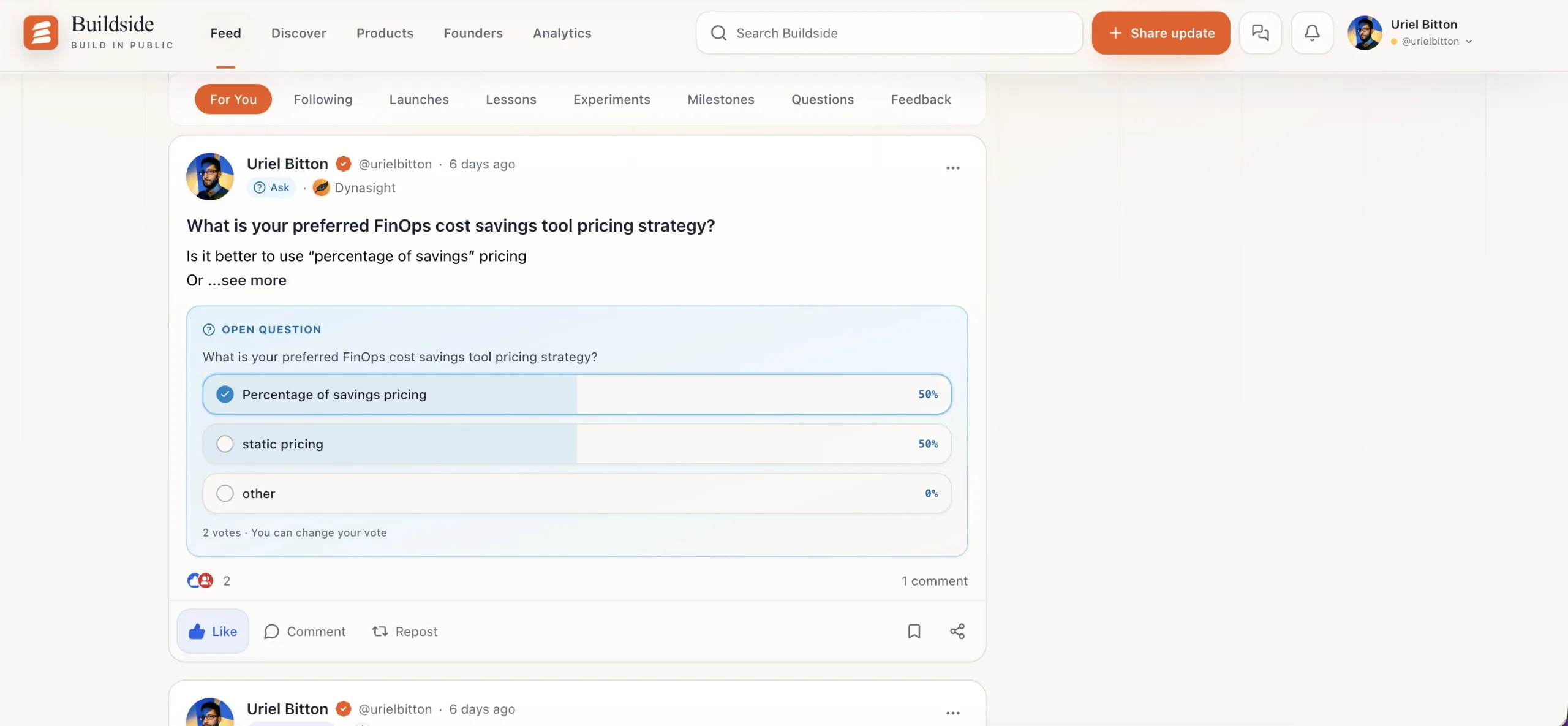 Day #2 building Buildside in public 🚀 I've added the main… screenshot