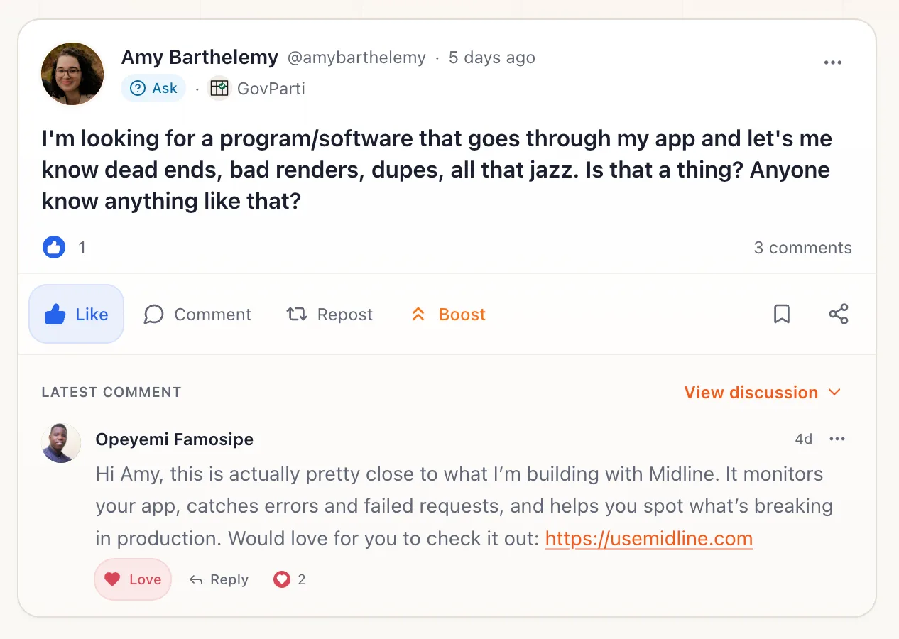 Here is the power of Buildside in one screenshot 🧡 screenshot