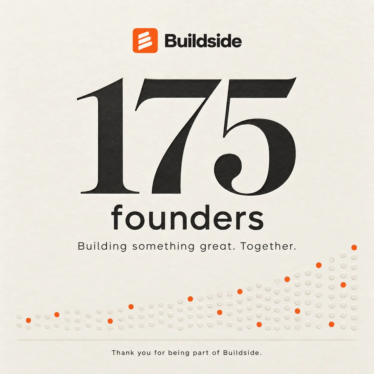 We're 175 founders 🎉 screenshot