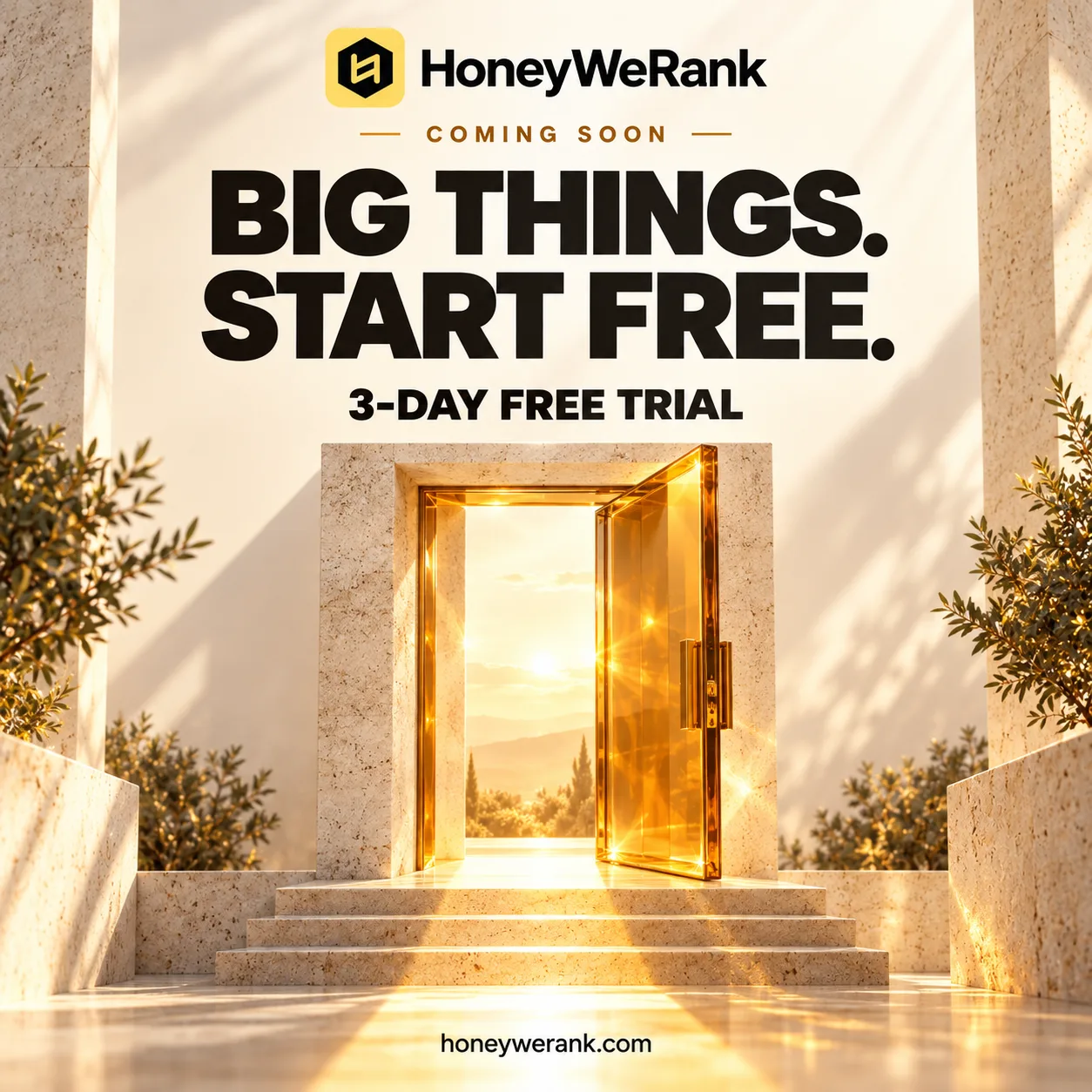 @HoneyWeRank will launch with a 3 day free trial. screenshot