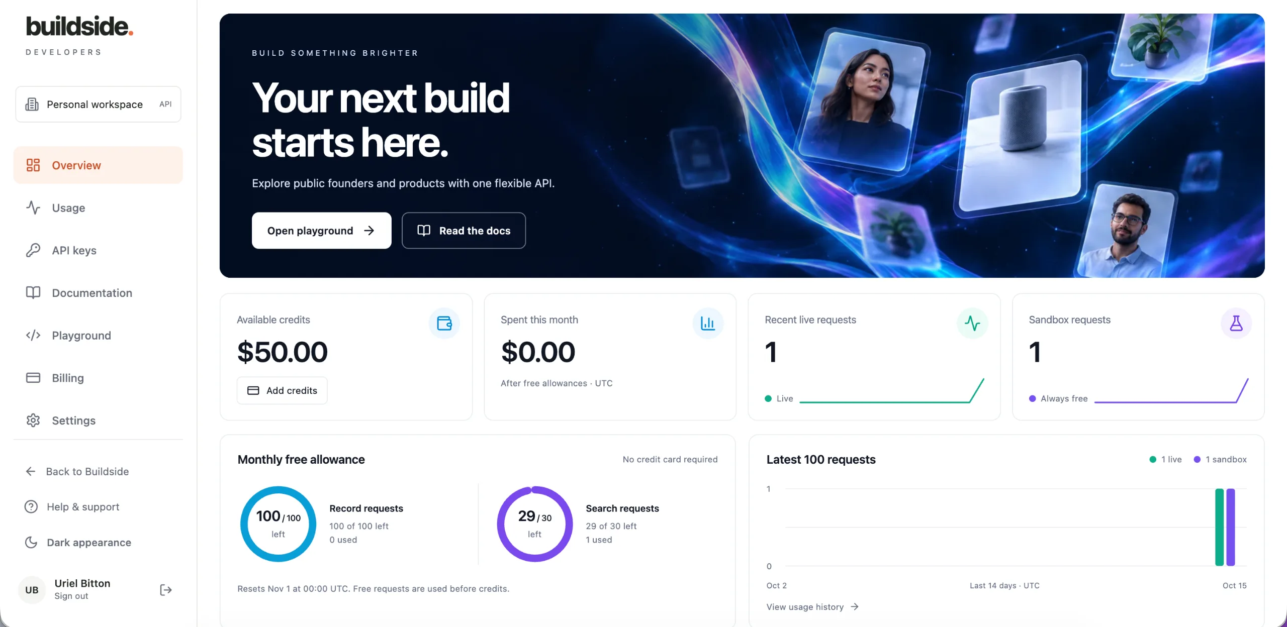 The official Buildside API is now launched 🚀 screenshot