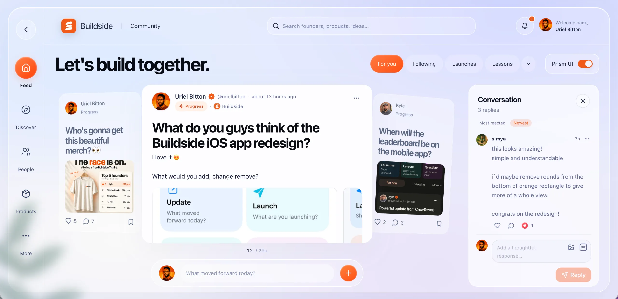 Introducing Buildside Prism UI screenshot