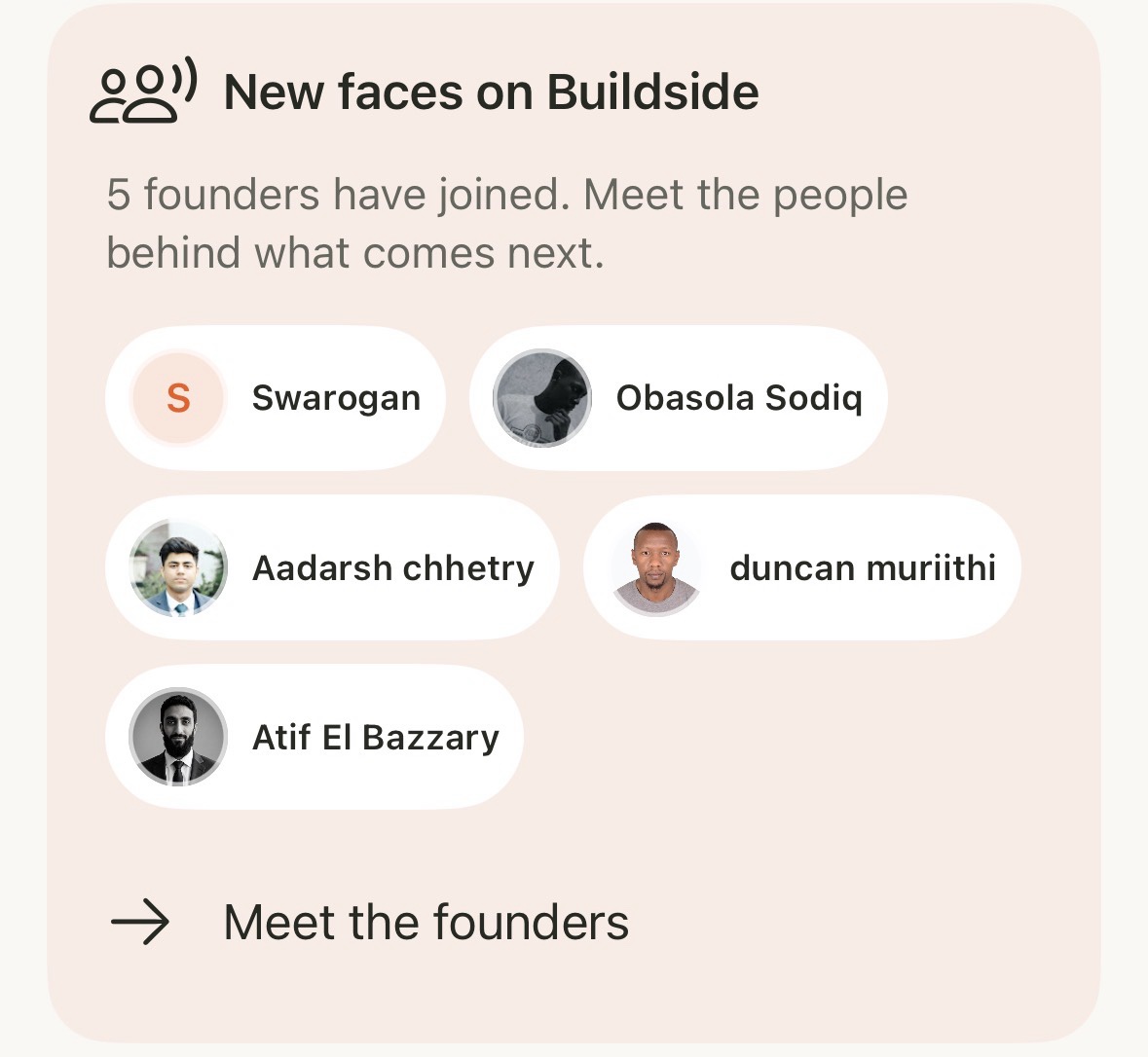 Welcome to the 15 new founders who joined us since yesterday 🎉 screenshot