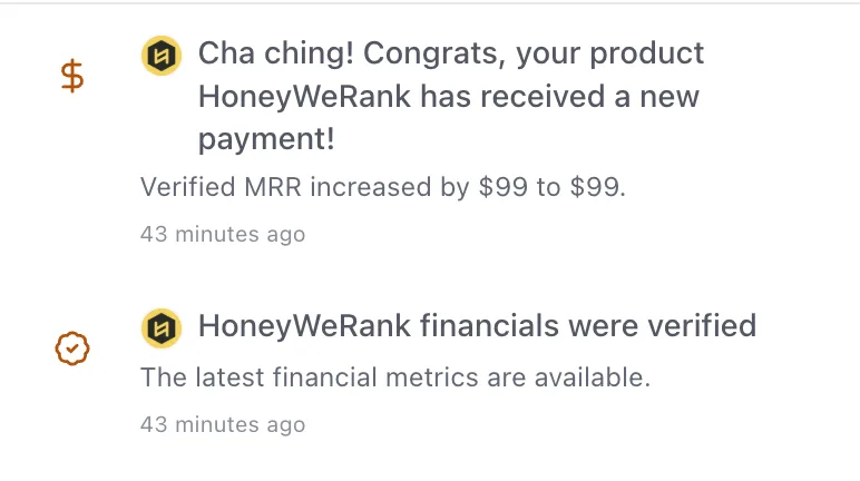 You can track your product's MRR on Buildside. screenshot