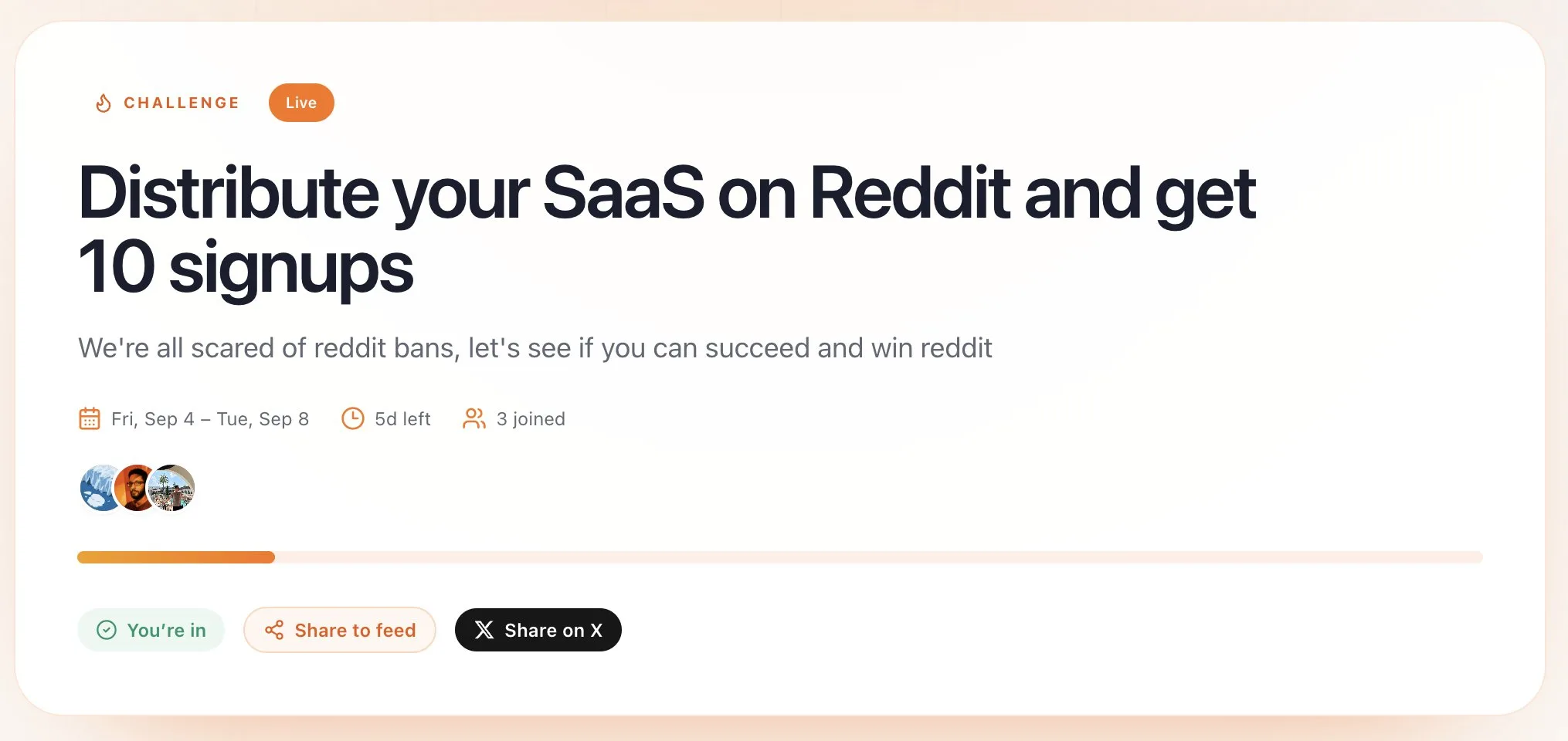 I just launched a new challenge on Buildside, you cannot… screenshot