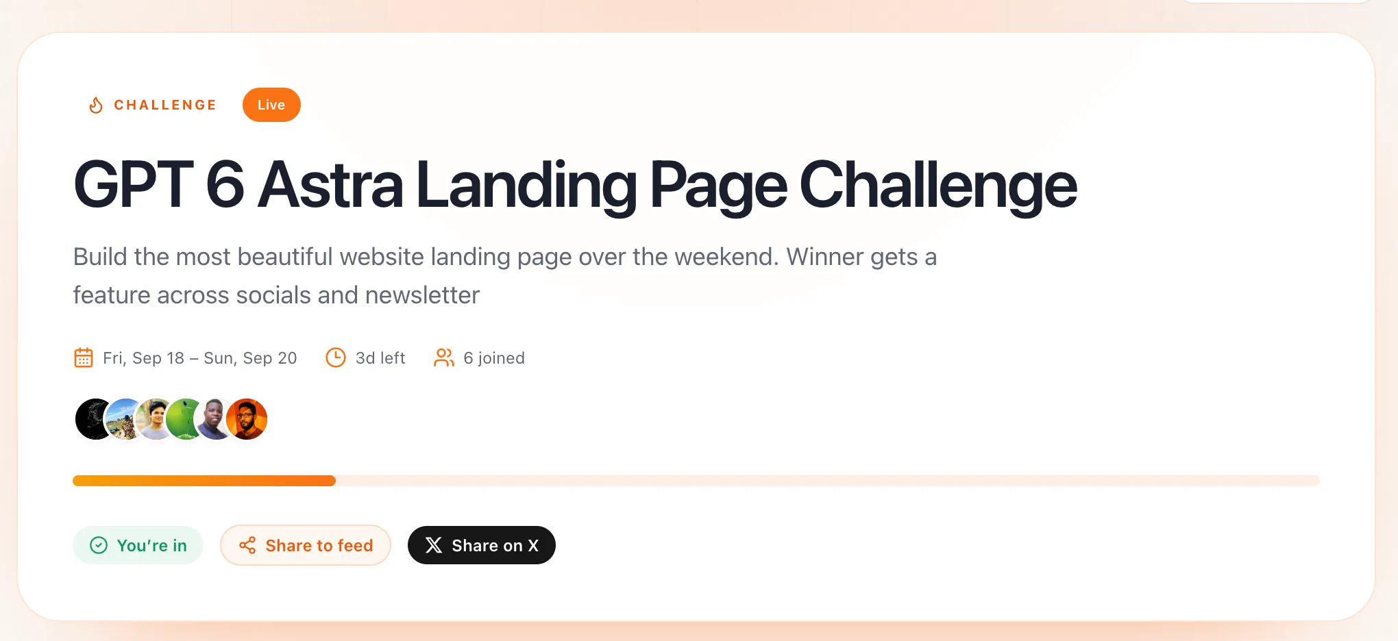 More founders are joining the challenge. screenshot