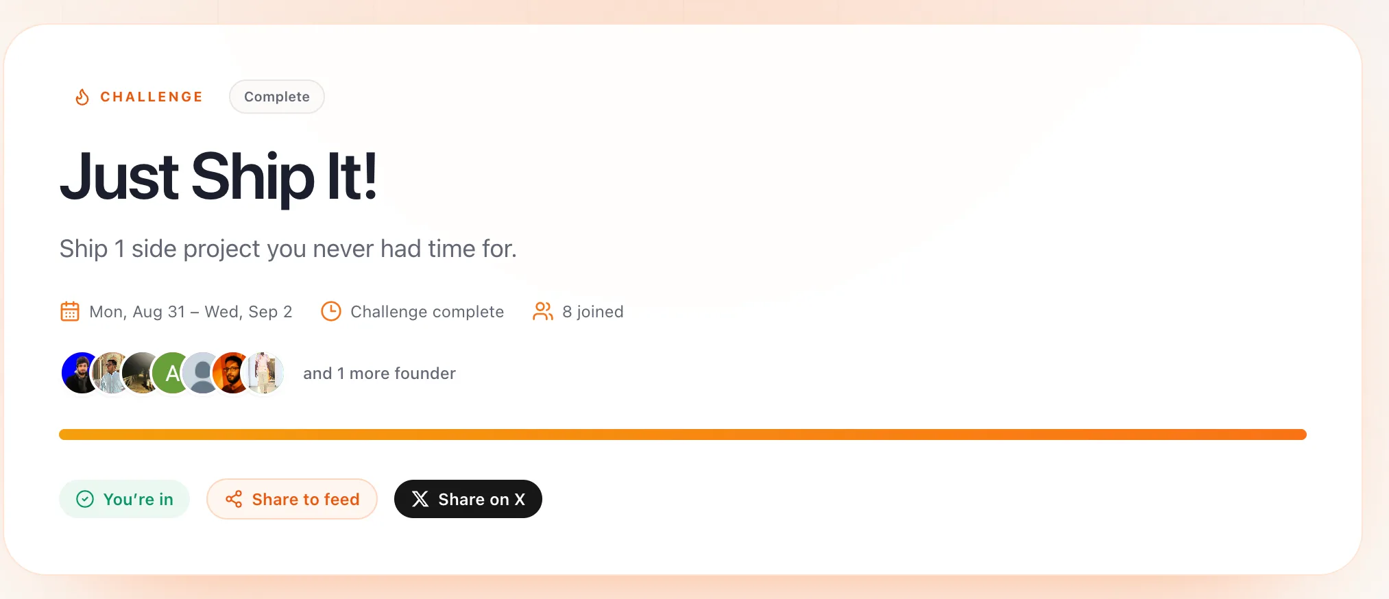 1st Buildside challenge is over - thanks to everyone who… screenshot