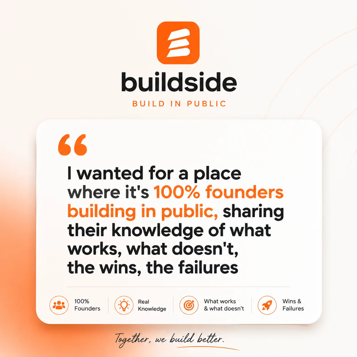 My honest goal with Buildside was to solve a problem for… screenshot