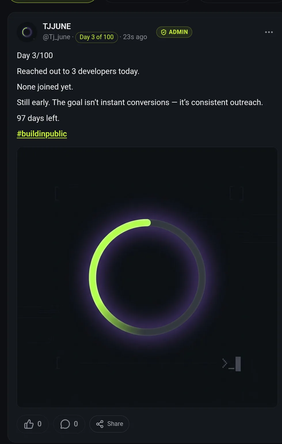 Most of us ship in silence. screenshot