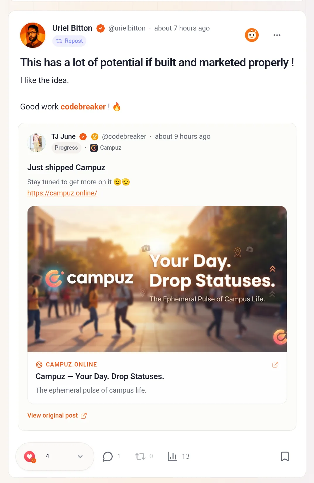 Due to public demand today Campuz will be able to change the strategy of Signups screenshot