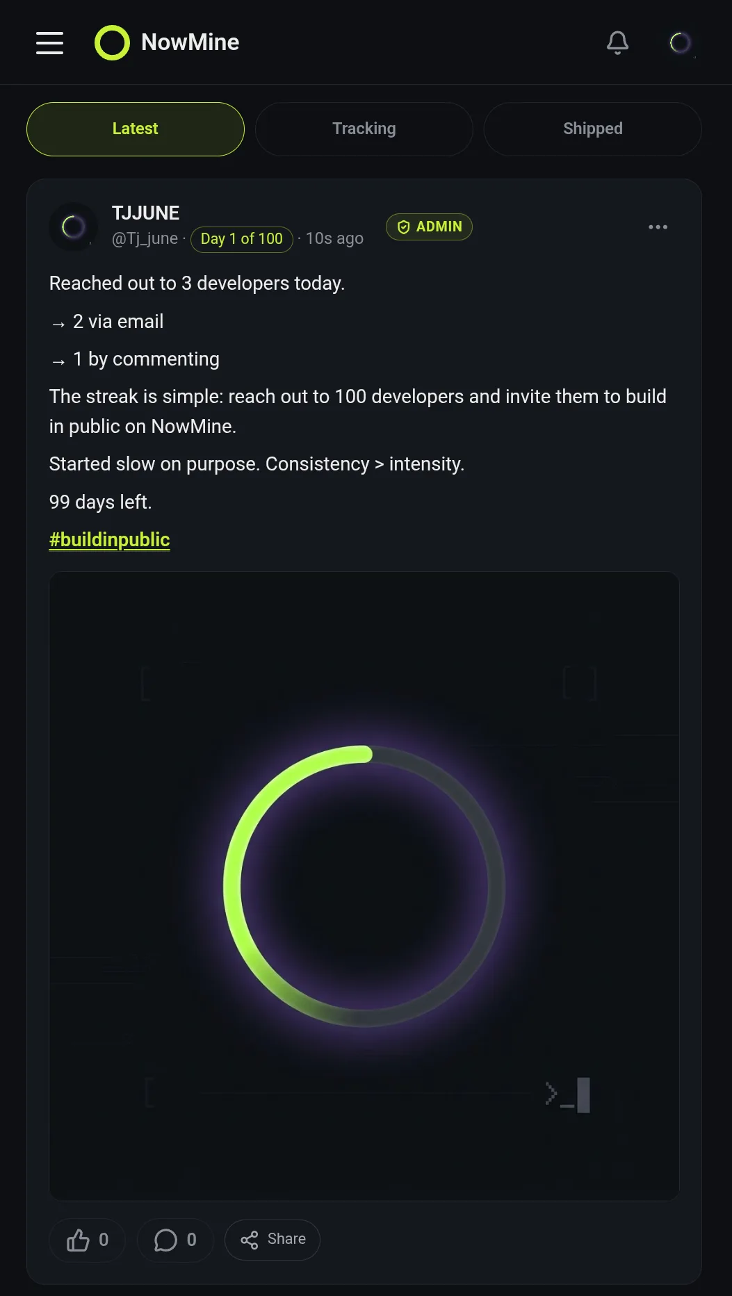 Day 1/100 screenshot