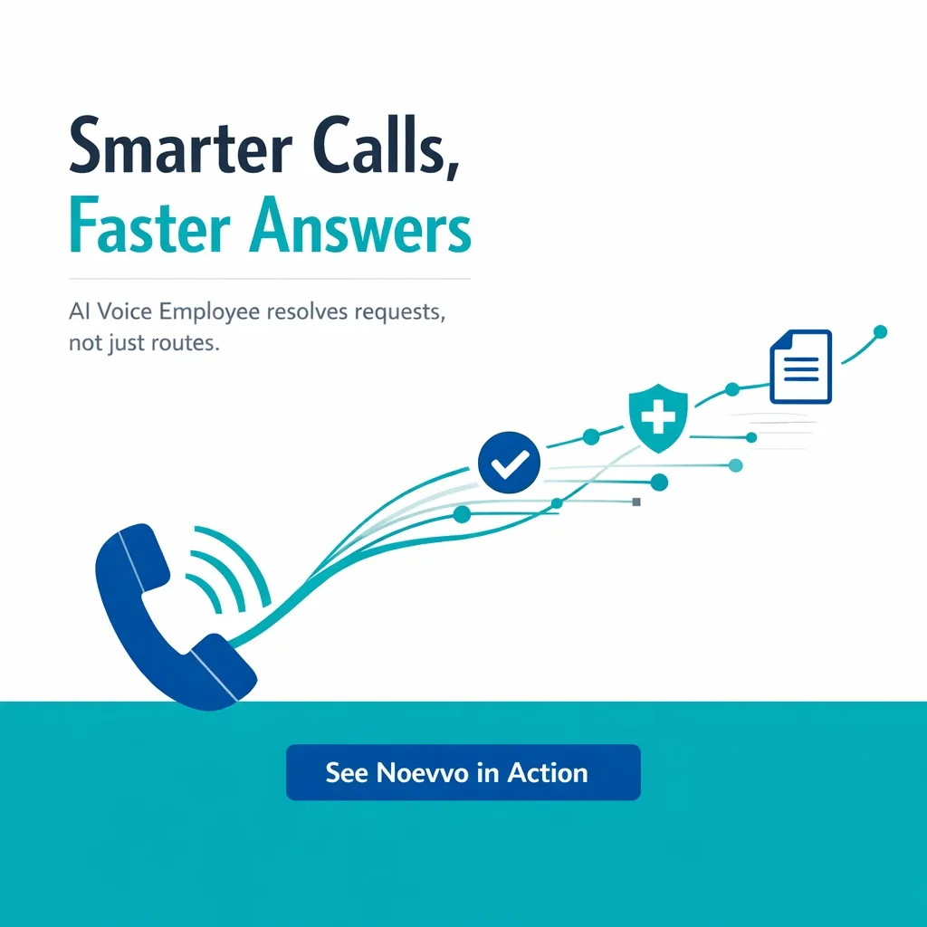 About us: Noevvo Voice is an AI Voice Employee that answers every business call 24/7, books appointments, updates records and sends reminders, so no customer is lost to a missed call. voice.noevvo.com screenshot